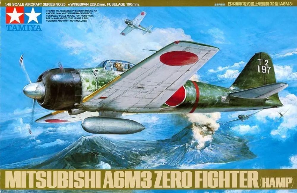 kit-de-modelo-de-avi-n-tamiya-61025-1-48-a6m3-zero-fighter-tipo-32-hamp